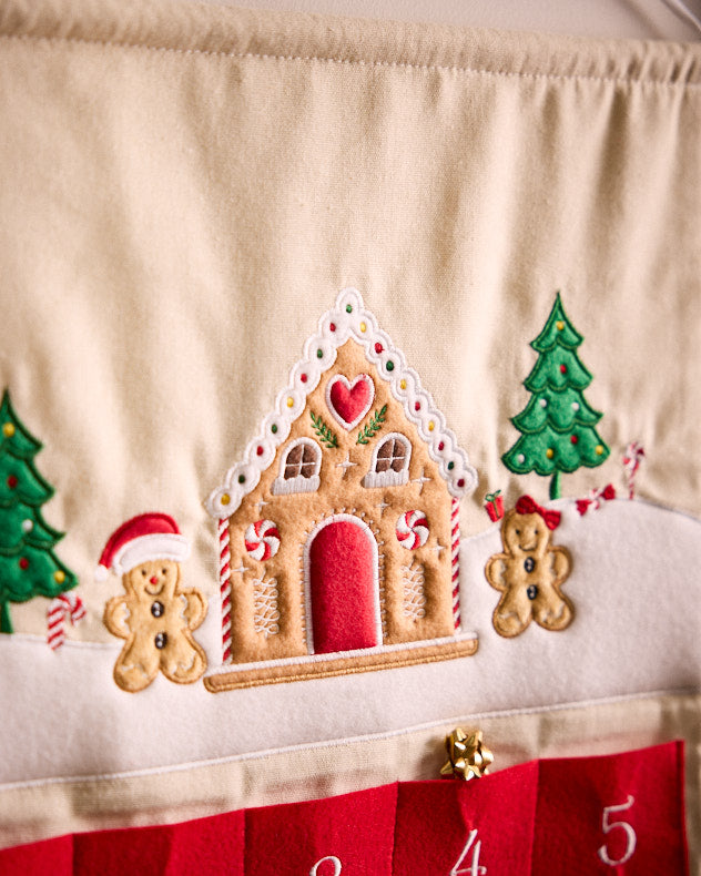 Gingerbread Hanging Fabric Advent Calendar