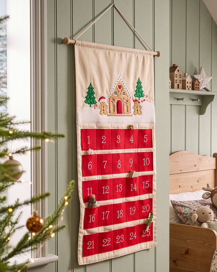 Gingerbread Hanging Fabric Advent Calendar