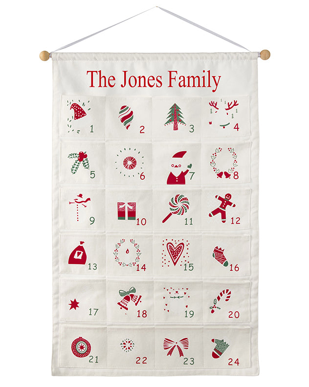 Personalised 24 Days Hanging Advent Calendar