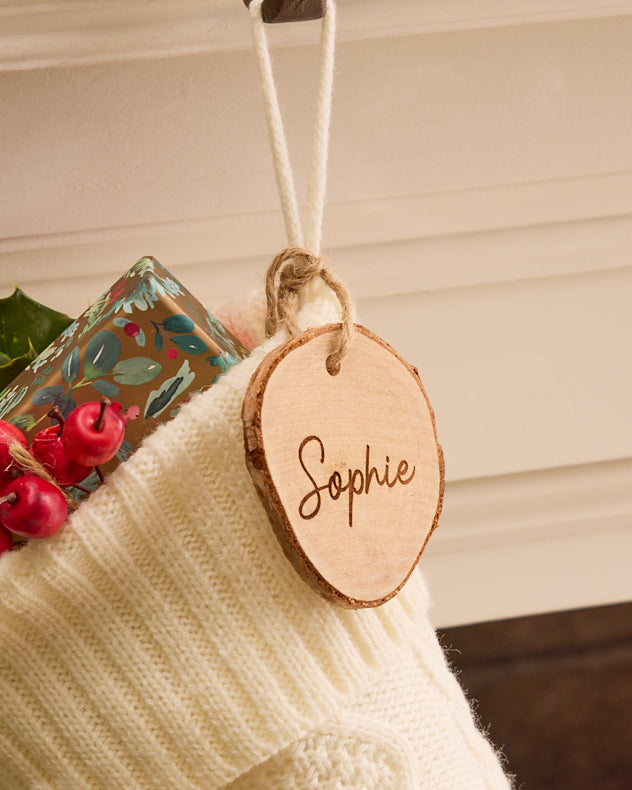 Seasonal & Holiday Decorations - Personalised Birchwood Tag