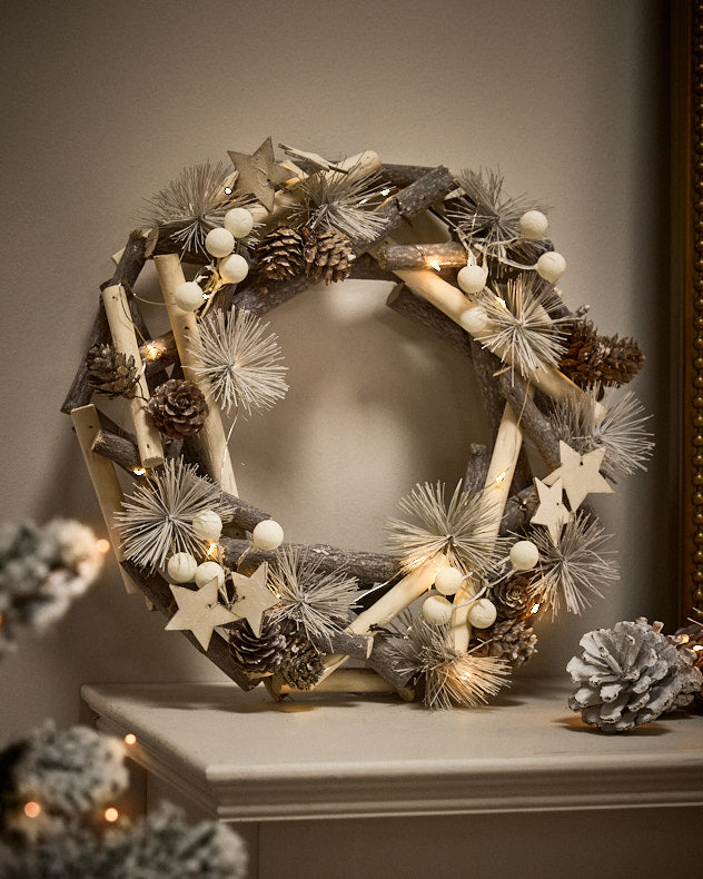 Silent Night Light Up Wreath 30cm