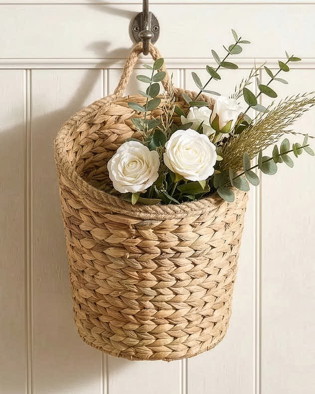 Wall Basket - Rope Finish Hyacinth Wall Baskets