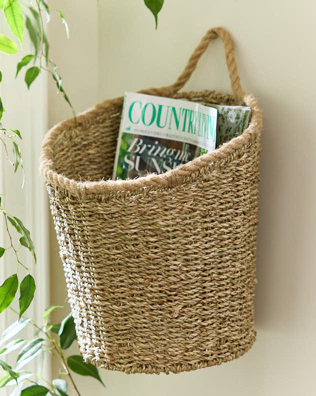 Large Rope Finish Seagrass Wall Basket