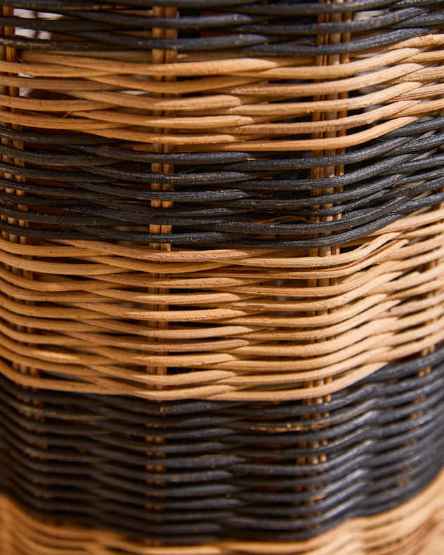 Striped Wicker Umbrella Stand