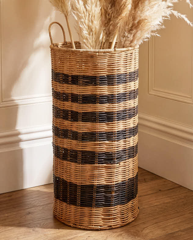 Two Tone Wicker Tall Vase