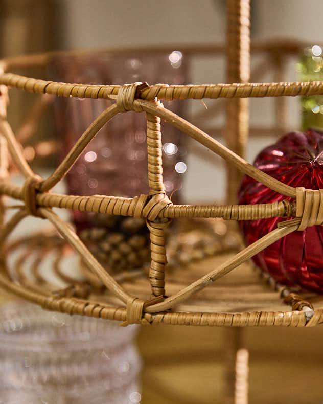 Three Tier Rattan Storage Tower