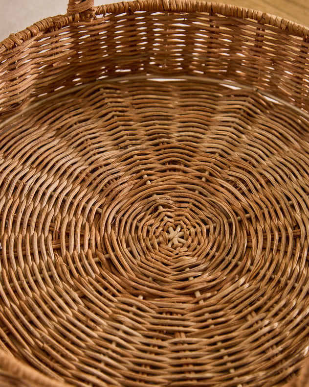 Roscoe Round Rattan Tray with Handles