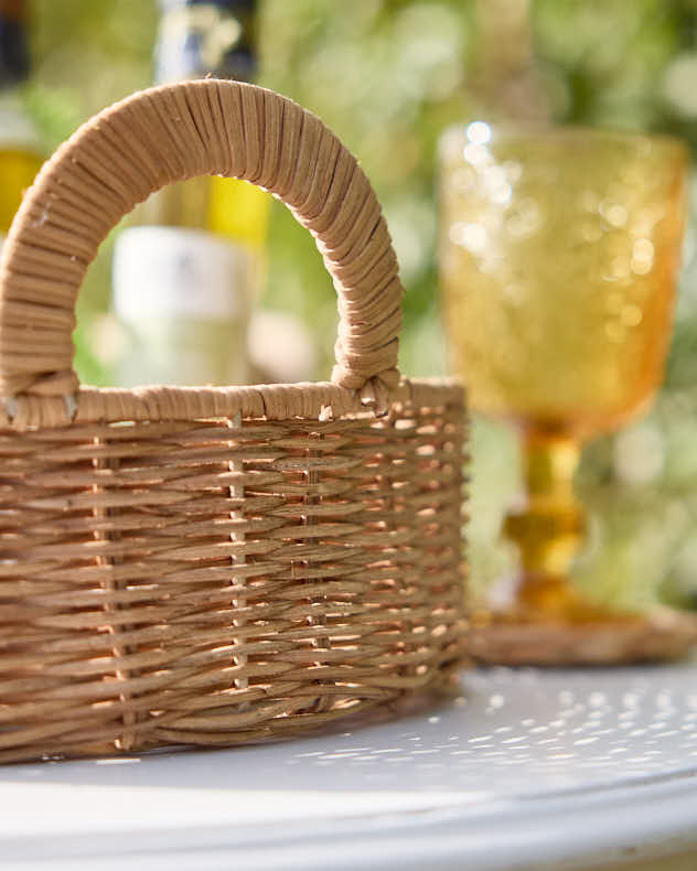 Roscoe Round Rattan Tray with Handles