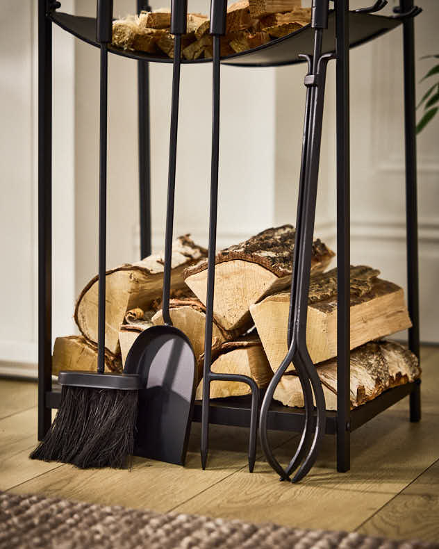 Fire Tools Set with Log Storage
