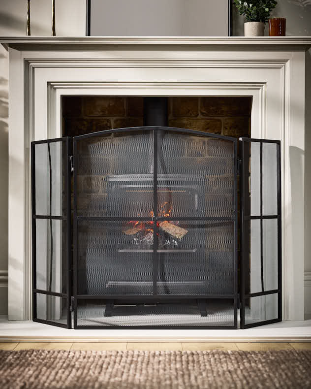 Fire Screens &amp; Guards Large - Hampstead Window Pane Fire Guard