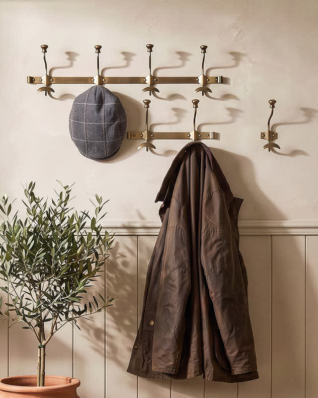 Duke Antique Brass Metal Wall Hooks