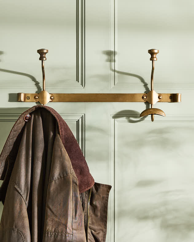 Hook Board 4 Hooks - Duke Antique Brass Metal Wall Hooks