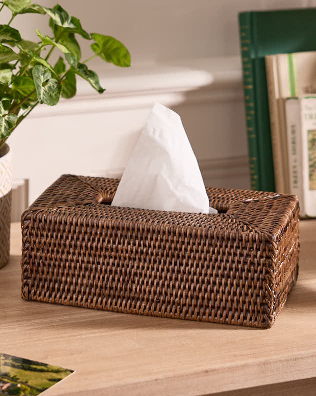 Taschentuchbox-Abdeckung aus natürlichem Rattan
