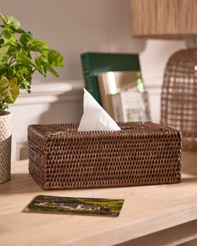 Taschentuchbox-Abdeckung aus natürlichem Rattan