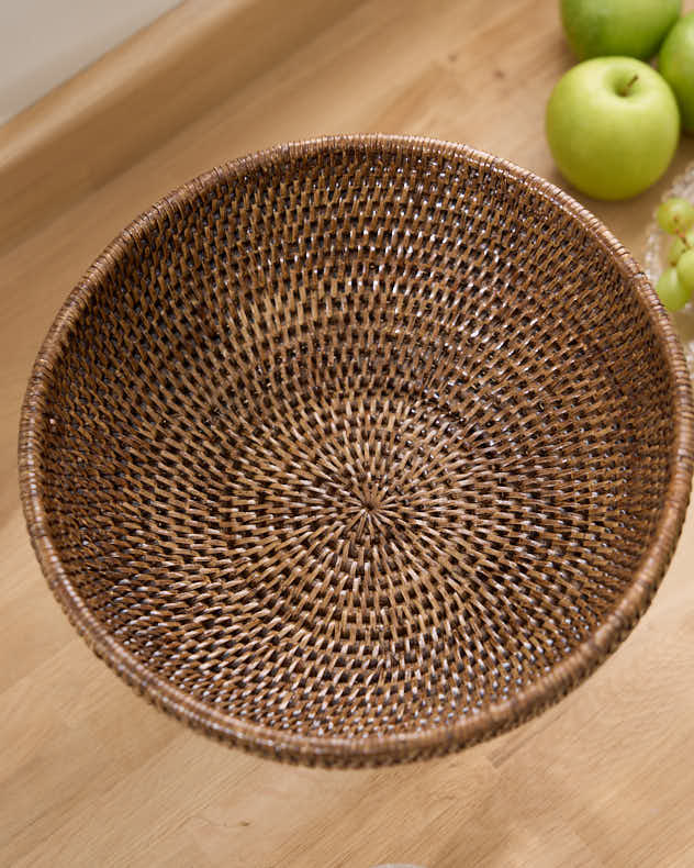 Brown Rattan Fruit Bowl