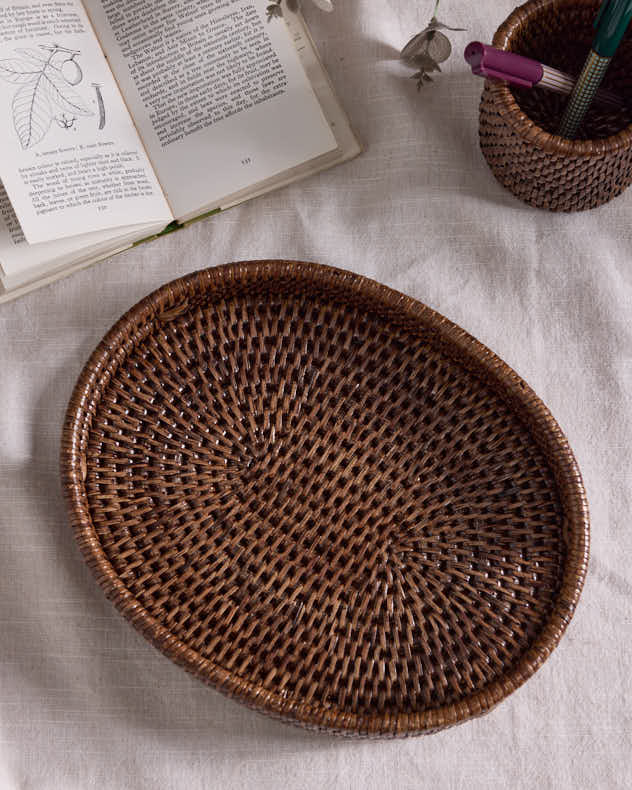 Premium Brown Rattan Display Tray