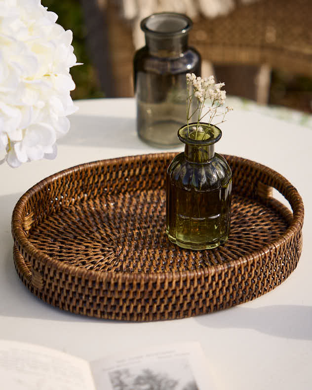 Premium Brown Rattan Display Tray