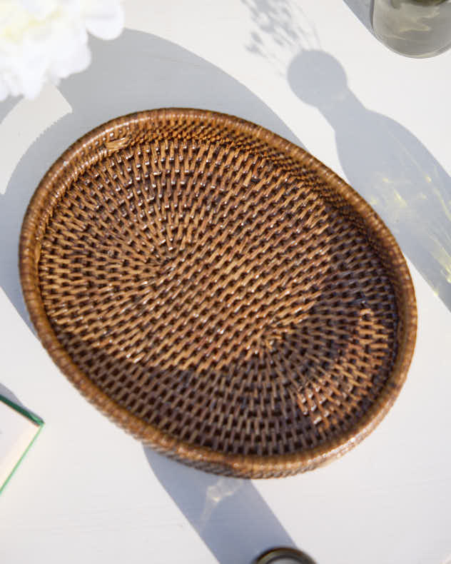 Premium Brown Rattan Display Tray