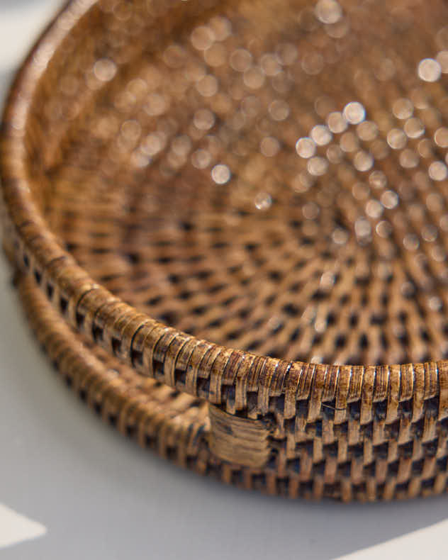 Premium Brown Rattan Display Tray