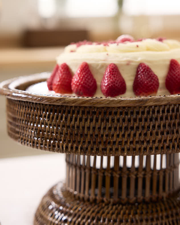 Cake Stand - Premium Natural Rattan Display Stand