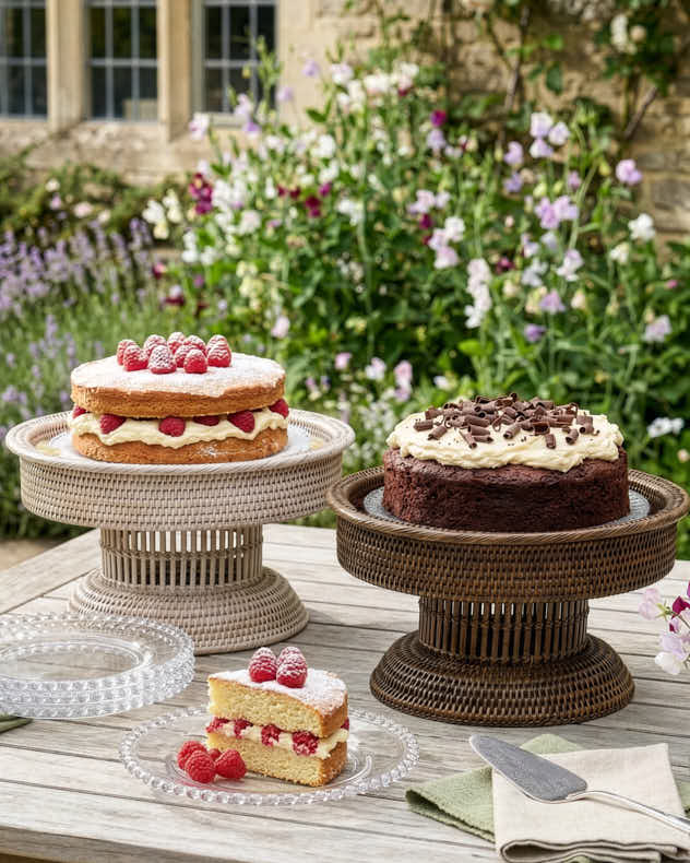 Brown Rattan Cake Stand - Premium Rattan Display Stand