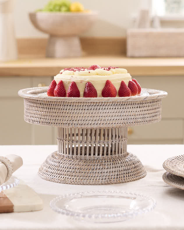 Premium White Rattan Display Stand
