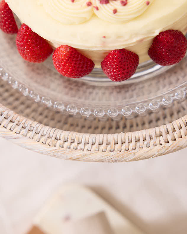 Cake Stand - Premium White Rattan Display Stand