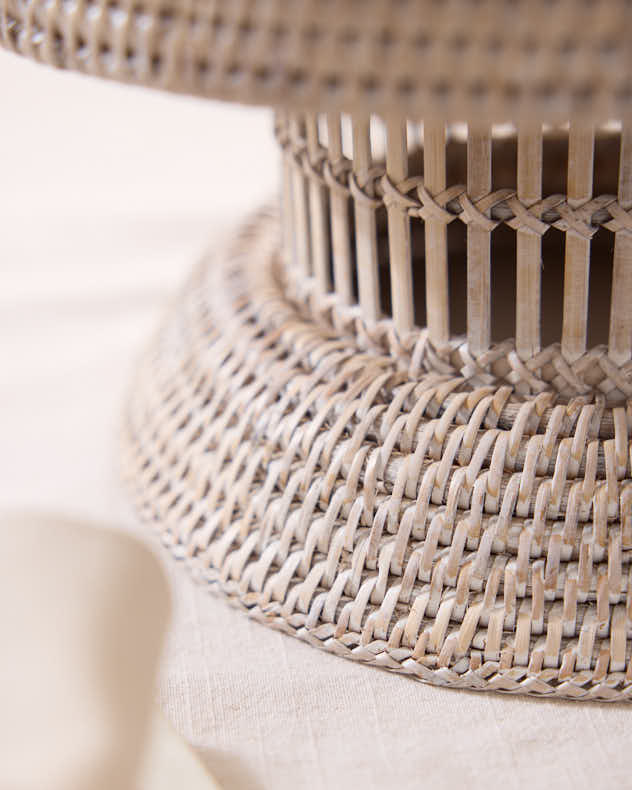 Premium White Rattan Display Stand
