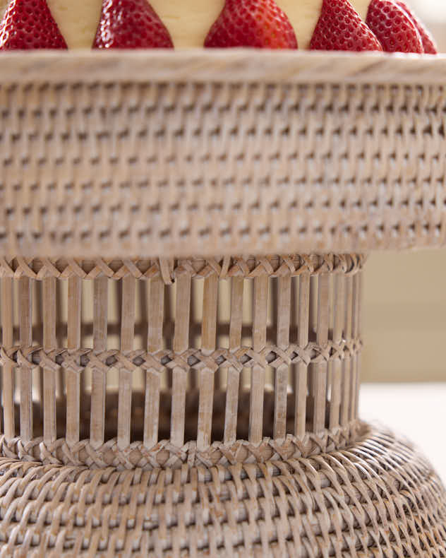 Cake Stand - Premium White Rattan Display Stand