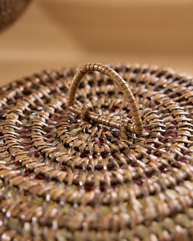 Rattan Serving Plate and Food Cover