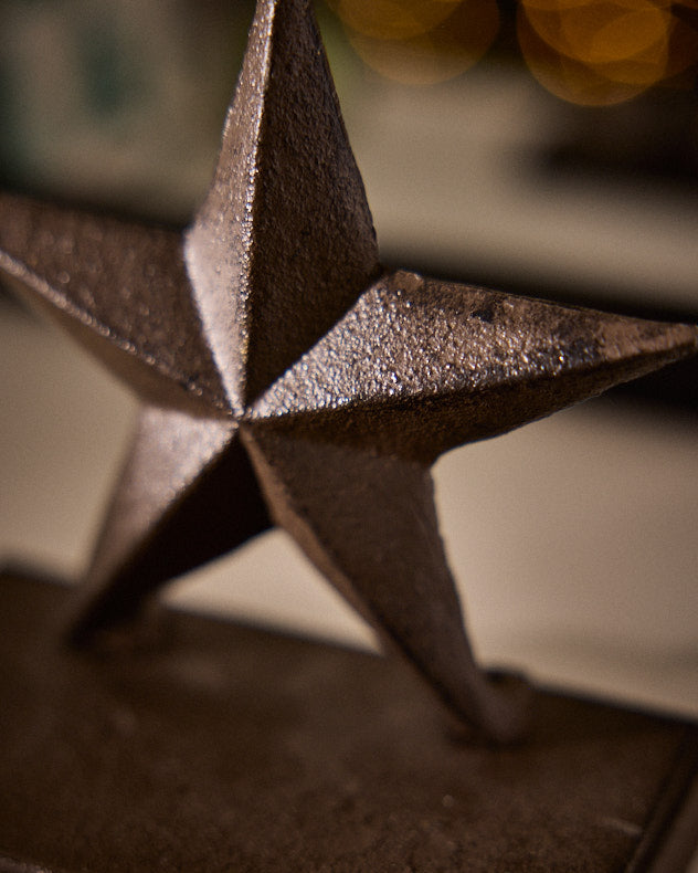 Antique Brown Star Stocking Holder