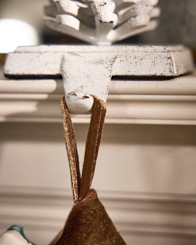 White Pine Cone Stocking Holder
