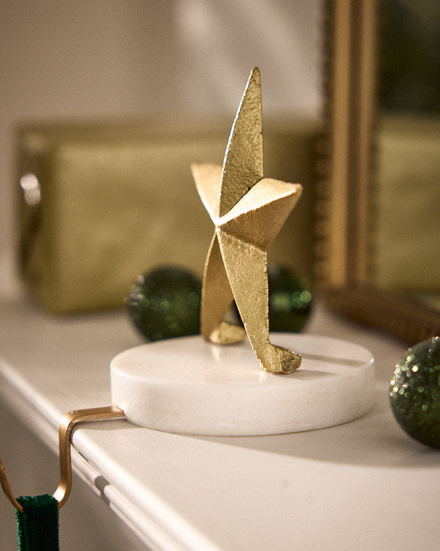 Marble & Gold Star Stocking Holder