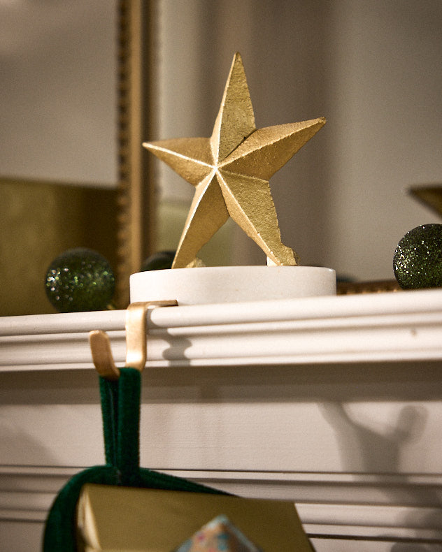 Marble & Gold Star Stocking Holder