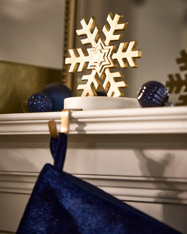Marble & Gold Snowflake Stocking Holder