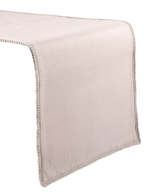 Marseille French Knot Fused Table Runner 220cm - Grey