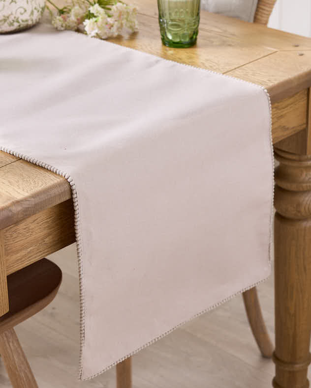 Marseille French Knot Fused Table Runner 220cm - Grey