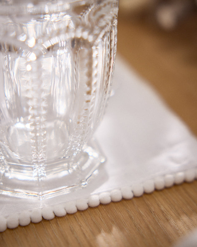 Placemats - Set of 2 White Marseille French Knot Fused Placemats