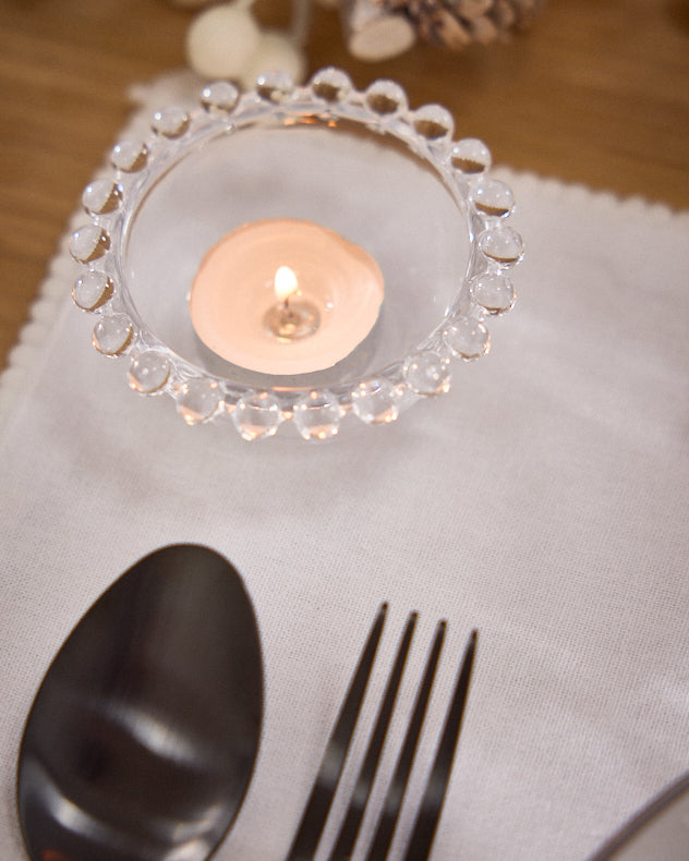 Placemats - Set of 2 White Marseille French Knot Fused Placemats