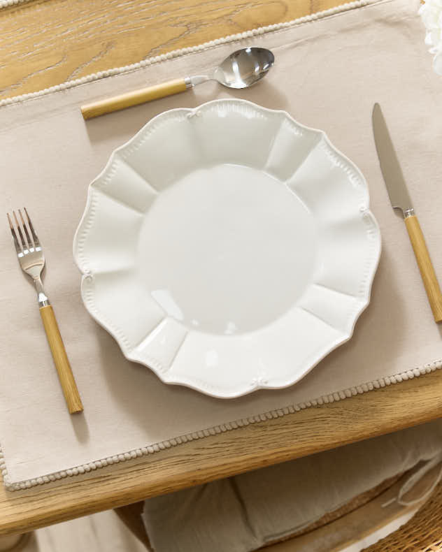 Placemats - Set of 2 Marseille French Knot Fused Placemats - Grey
