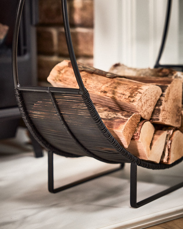 Shoreditch Leather Handle Log Holder