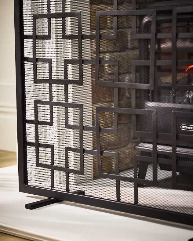 Kensington Matte Black Fire Screen