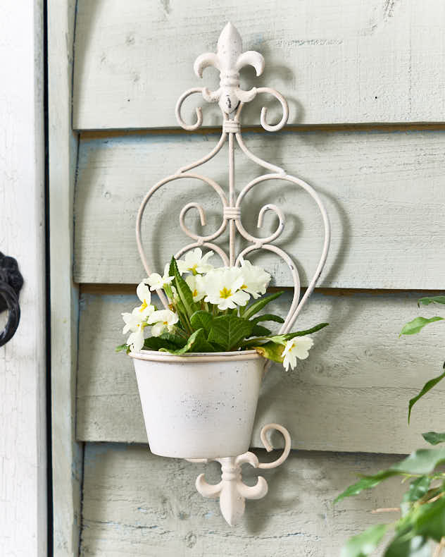 Fleur de Lys Ivory Wall Planter