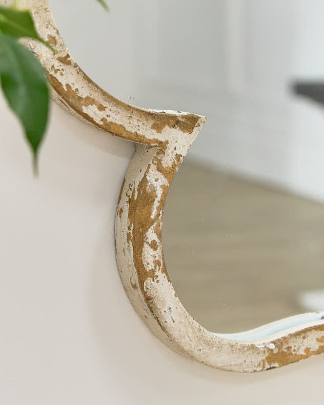 Antique Style Scalloped Wall Mirror