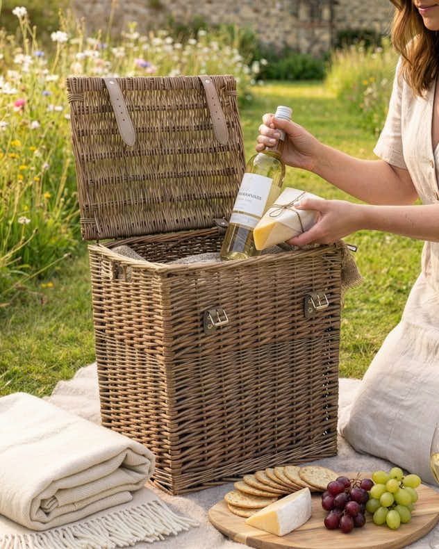 Natural Wicker Storage Baskets - Tall Wicker Hamper Basket