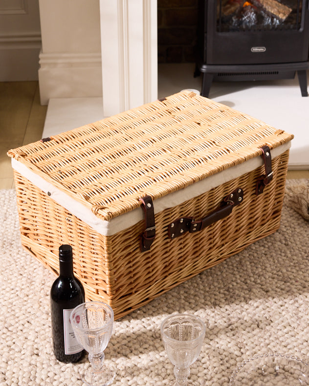 Light Wash Wicker Hamper Basket