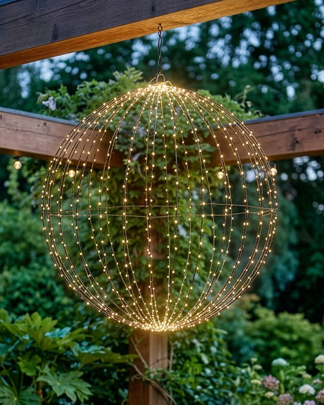 Black Metal Ceiling Light Fixtures - LED Hanging Globe