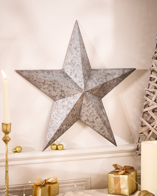 Galvanised Metal Star Decoration