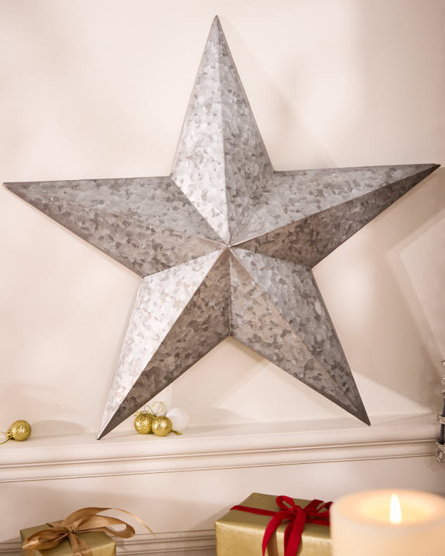 Galvanised Metal Star Decoration