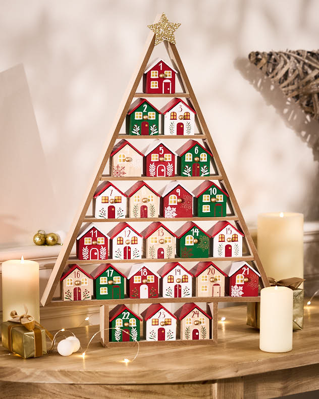 Christmas Tree Wooden Advent Caldendar